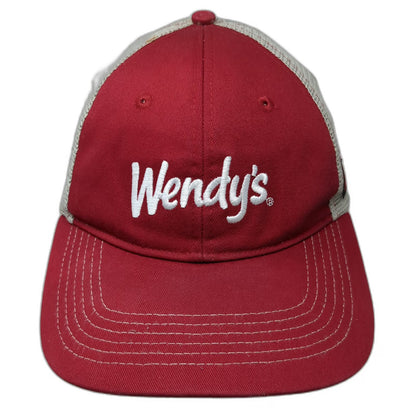 Wendy's Trucker Hat Red One Size Mesh Snapback Dave Thomas Foundation Adoption
