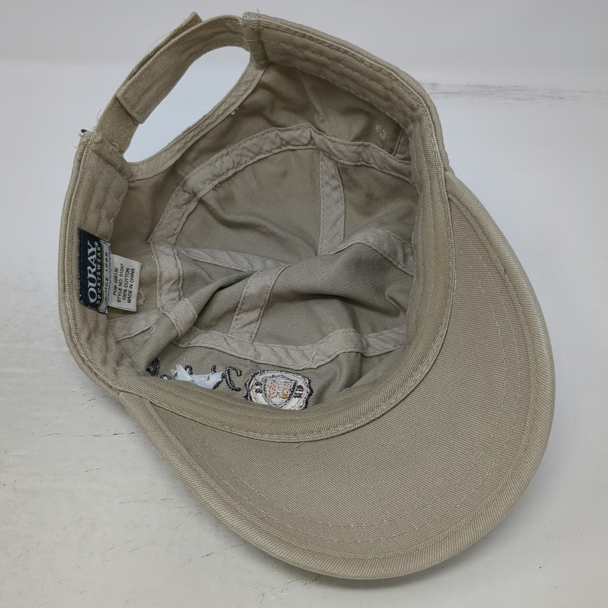 Ouray Army Cap Beige One Size Kodiak Alaska Strapback Cotton Hat Shield 59