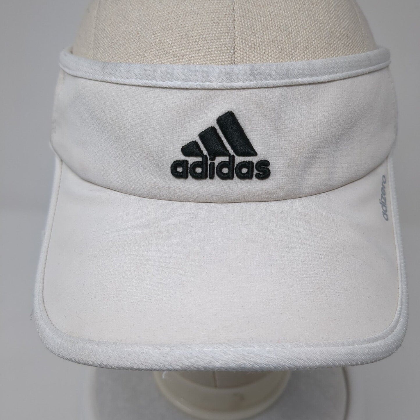 Adidas Adizero Strapback Sun Visor Hat White One Size Adjustable Embroidered