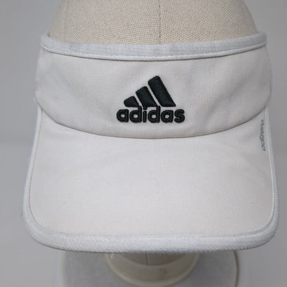 Adidas Adizero Strapback Sun Visor Hat White One Size Adjustable Embroidered