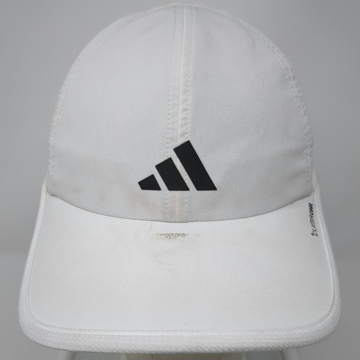 Adidas Baseball Cap White One Size Strapback Climacool Mesh Vented Sports Hat