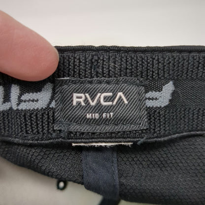 RVCA Baseball Cap Black One Size Logo Patch Flexfit Fitted Stretch Fit Hat