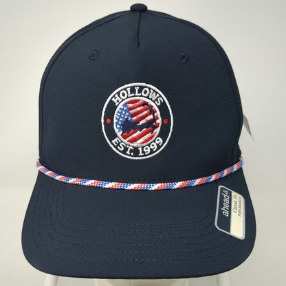 ahead 5 Panel Blue One Size Rope Hat Snapback Hollows Est 1999 Performance