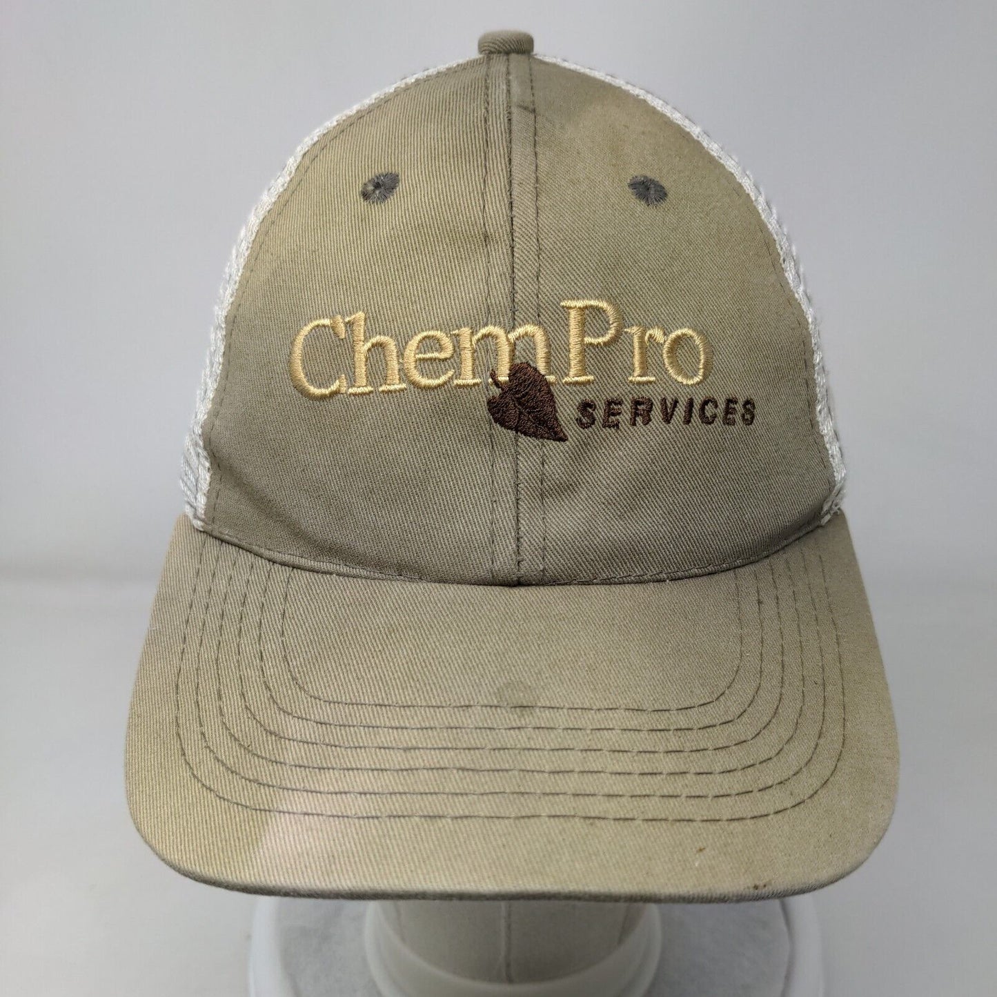 Chem Pro Services Strapback Trucker Hat Tan One Size Colorblock