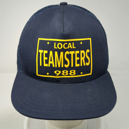 Unionwear Local Teamsters 988 Trucker Hat Blue One Size Snapback Made in USA