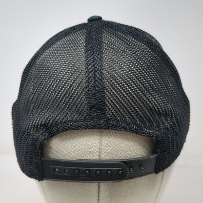Otto Trucker Hat Black One Size Mesh Back Snapback Wave Patch Structured Crown