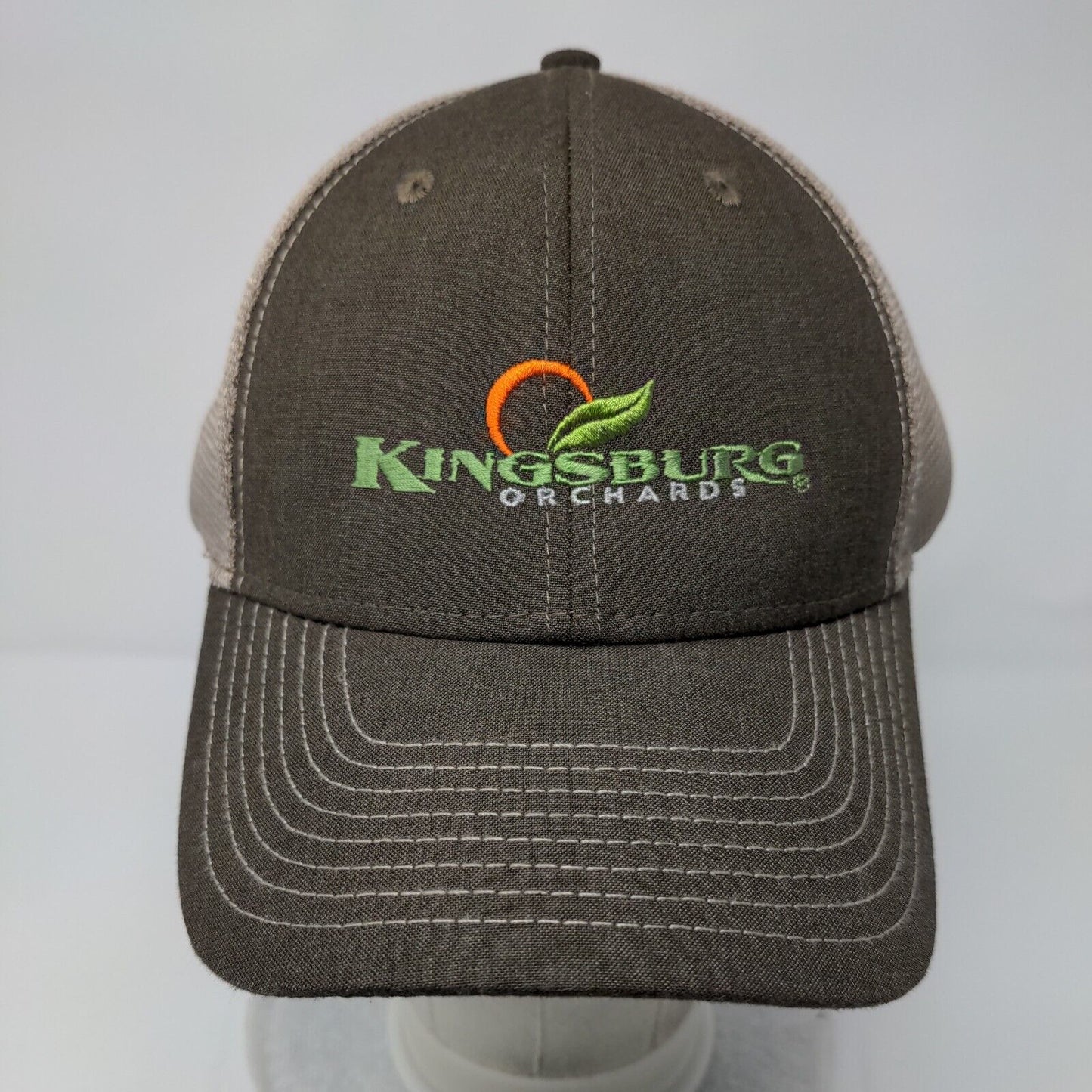 Kingsburg Orchards Snapback Trucker Hat Brown OSFA Embroidered Mesh Back