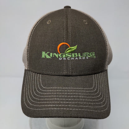 Kingsburg Orchards Snapback Trucker Hat Brown OSFA Embroidered Mesh Back