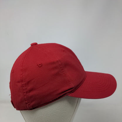 George Strapback Hat Red One Size Adjustable Solid 6 Panel Blank