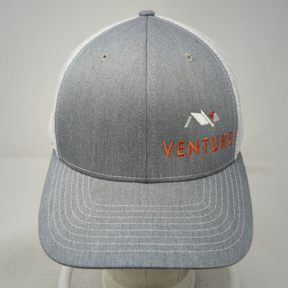 Richardson Venture Mountain Logo Trucker Hat Gray One Size Mesh Snapback 112