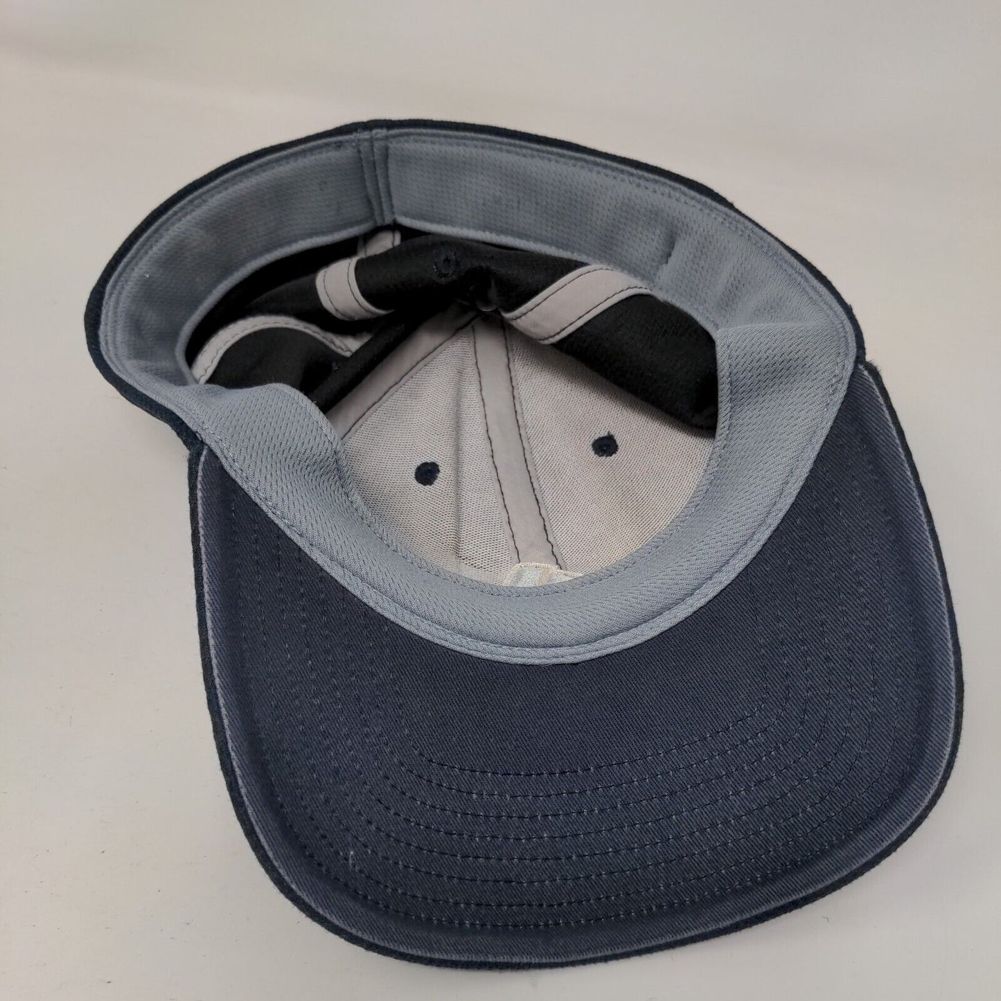 Adidas 3 Stripes Fitted Hat Blue L/XL Embroidered 6 Panel Vent Holes