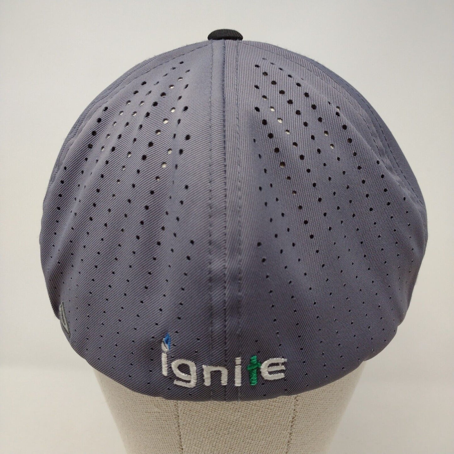 Ignite Fitted Hat Gray L-XL Embroidered Flexfit Laser Cut Perforated