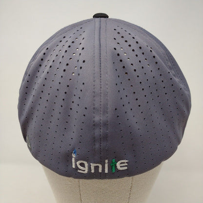 Ignite Fitted Hat Gray L-XL Embroidered Flexfit Laser Cut Perforated
