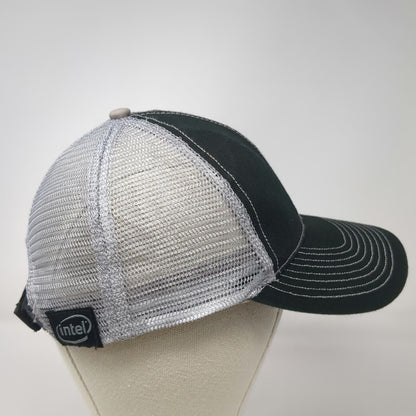 Intel Baseball Cap Black One Size Mesh Skull Molecular SSD 730 Strapback Hat