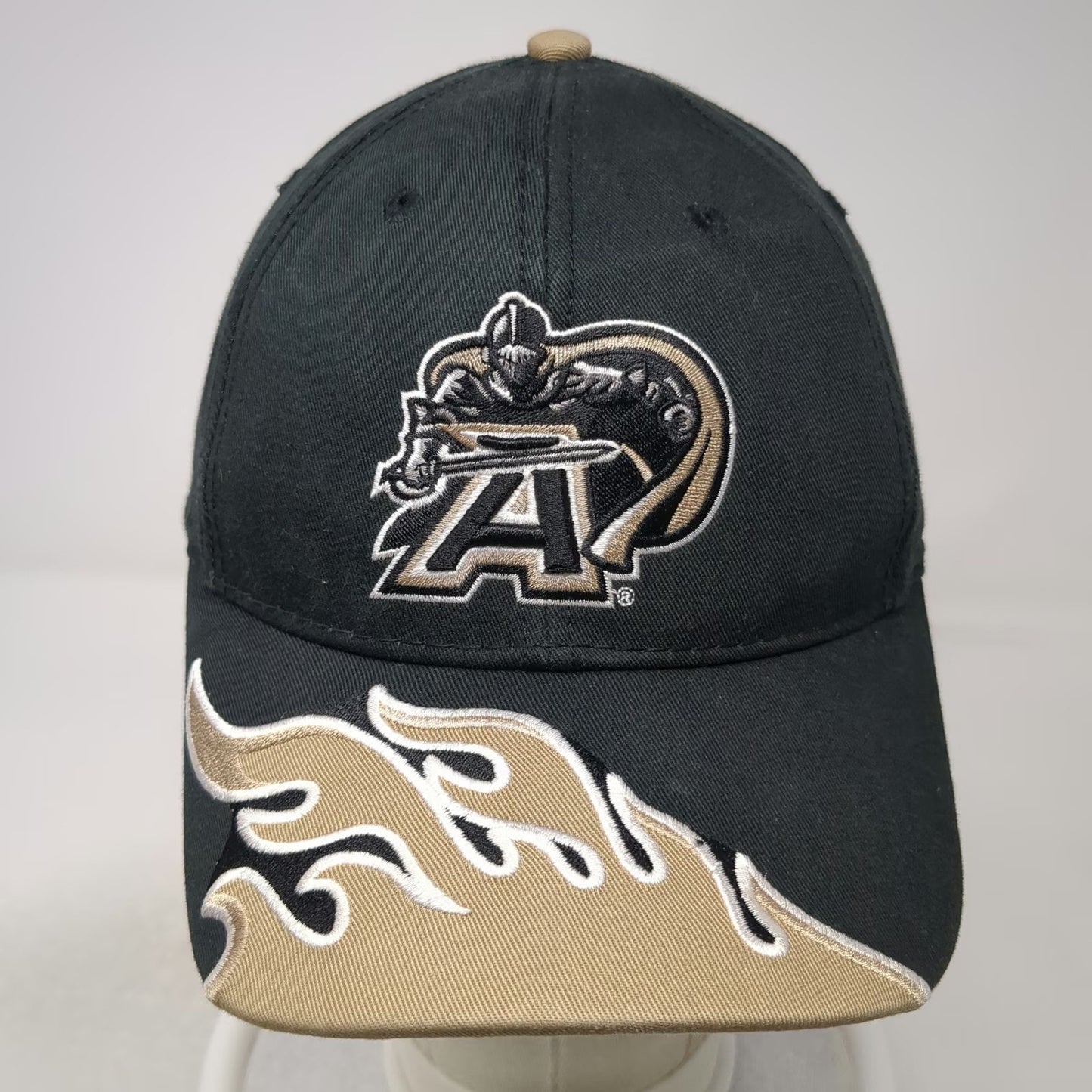 Army Black Knights NCAA The Game Hat Cap Black Gold OSFM Flame Brim Strapback