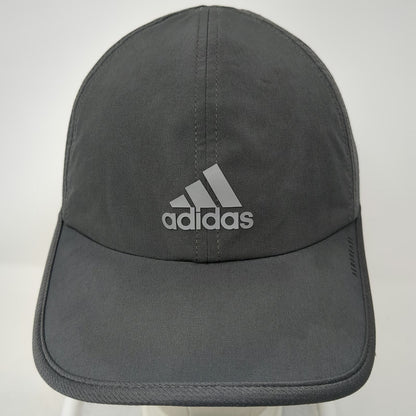 Adidas Baseball Cap Gray One Size Aeroready Strapback Performance Mesh Sport Hat