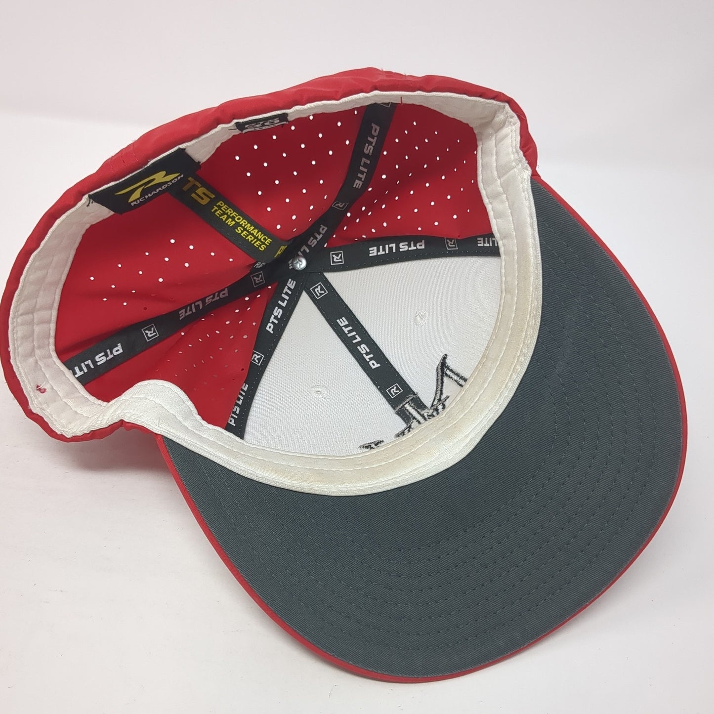 NW Fitted Hat Red XL Embroidered Laser Cut Vent Holes Richardson PTS 30