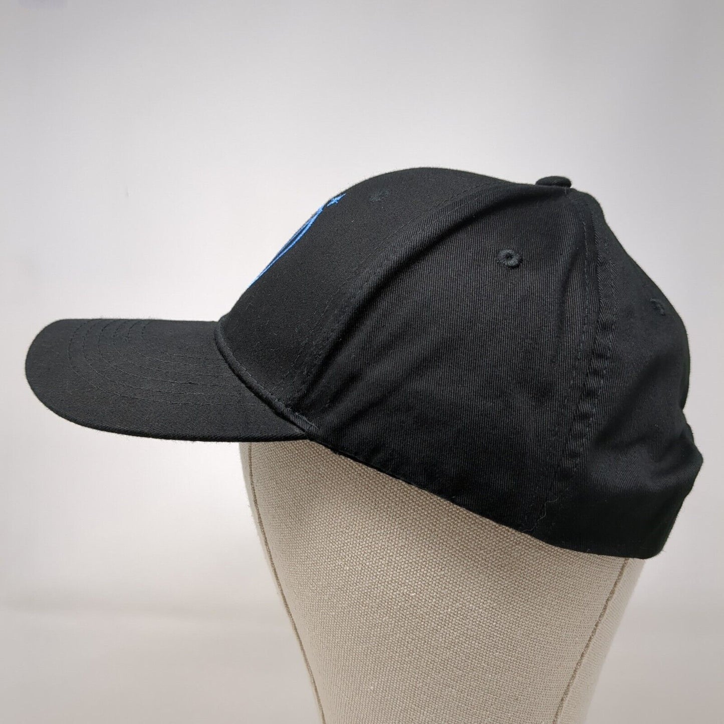 Life Surge Snapback Hat Black OSFA Adjustable Embroidered Vented Holes 6 Panel