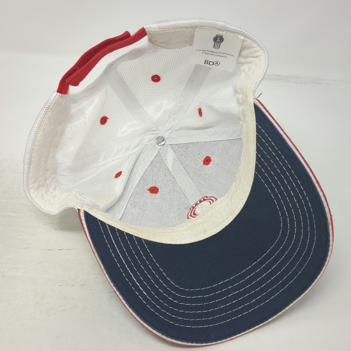 Kenworth Baseball Cap Blue White Red OSFM Mesh Strapback Embroidered Logo Hat