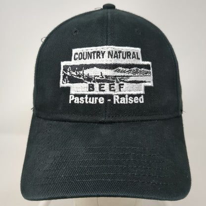Otto Baseball Cap Black OSFM Country Natural Beef Whole Foods Cotton Hat Logo