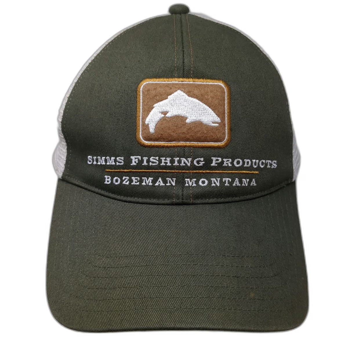 Simms Trucker Hat Green One Size Fishing Products Bozeman Montana Mesh Snapback