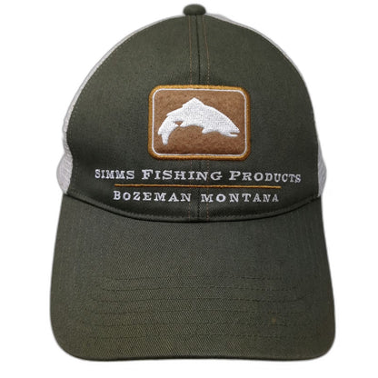 Simms Trucker Hat Green One Size Fishing Products Bozeman Montana Mesh Snapback