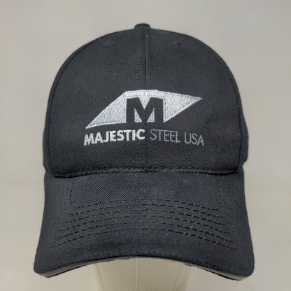 Majestic Steel USA Men's Slideback Hat Black Adjustable Embroidered Logo