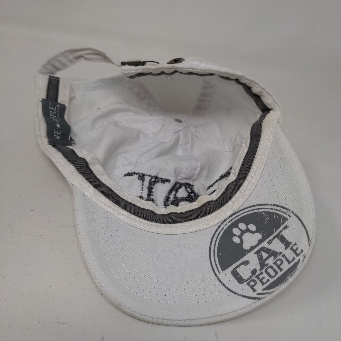 Cat People Slideback Hat White OSFA Embroidered Adjustable We People