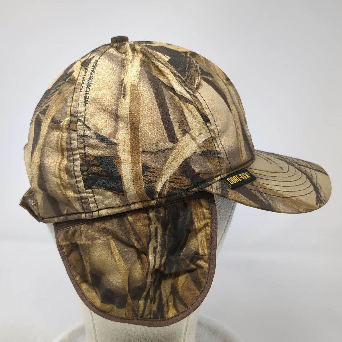 Whitewater Ducks Unlimited Brown One Size Camo Baseball Cap Gore-Tex Flaps Hat