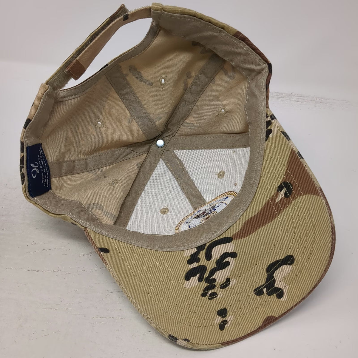 Hosanna Baseball Cap Beige OSFM Desert Camo Air Force Seal US Flag Military Hat