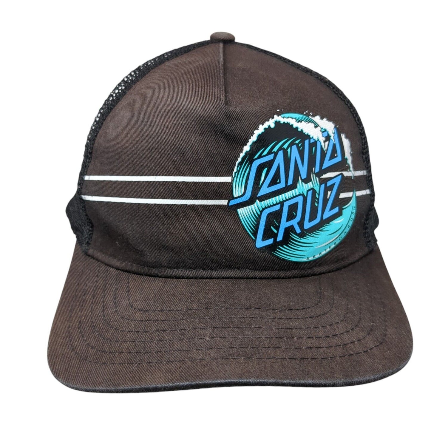 Santa Cruz Snapback Trucker Hat Black One Size Mesh Back Adjustable