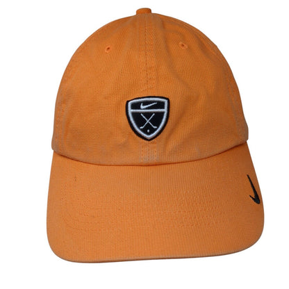 Nike Golf Strapback Hat Orange OSFA Adjustable Embroidered Swoosh Cotton