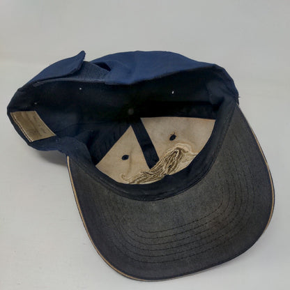 Bull Strapback Hat Blue One Size Embroidered Adjustable 6 Panel