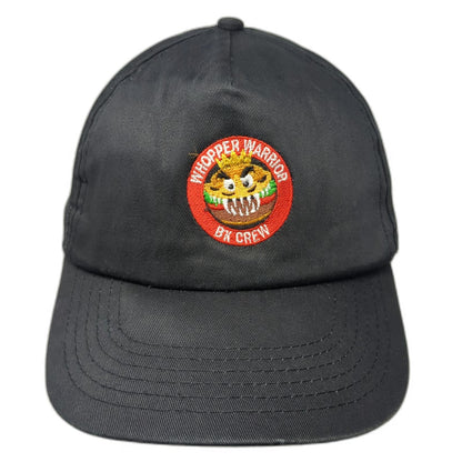 Burger King Whopper Warrior BK Crew Black 5 Panel One Size Snapback Hat Logo