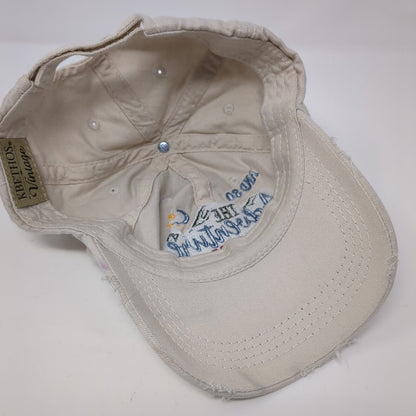 The Adventure Begins Strapback Hat Tan OS Adjustable Distressed KB ETHOS Vintage