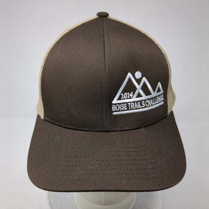 2024 Boise Trails Challenge Snapback Trucker Hat Brown One Size Mesh Back