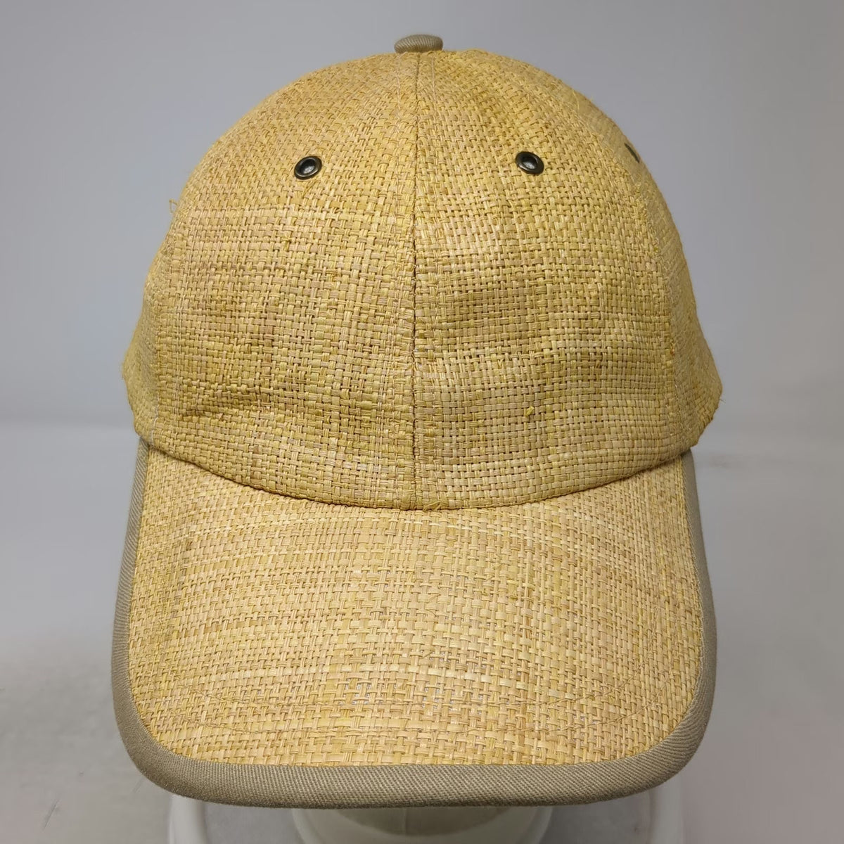 Dorfman Pacific Co Baseball Cap Yellow One Size Straw Textured Strapback Hat