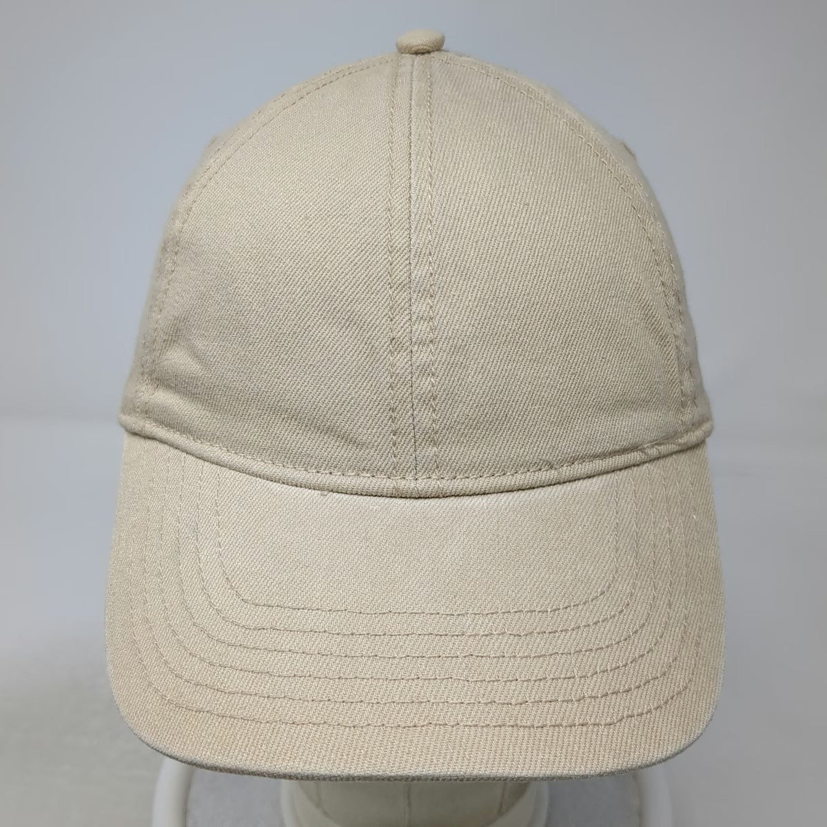 H&M Baseball Cap Beige L Adjustable Slideback Strap 100% Cotton Plain Solid Hat