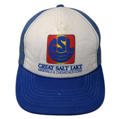 Great Salt Lake Minerals & Chemicals Corp Blue OS Trucker Hat GSL Snapback Mesh