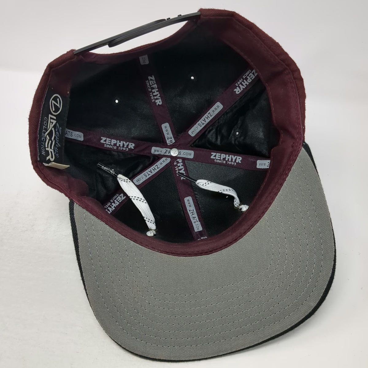 Zephyr Snapback Hat Red One Size Harvard University Lacer Hockey Laces Flat Brim