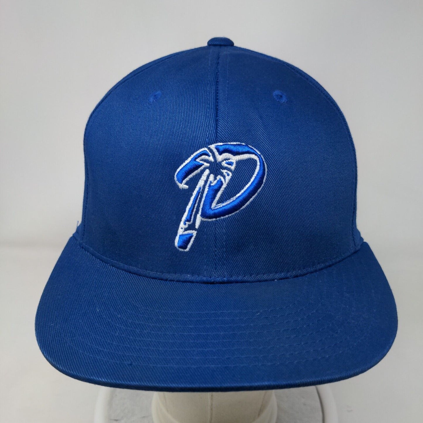 Letter P Fitted Hat Blue Small-Medium Embroidered Flexfit Yupoong