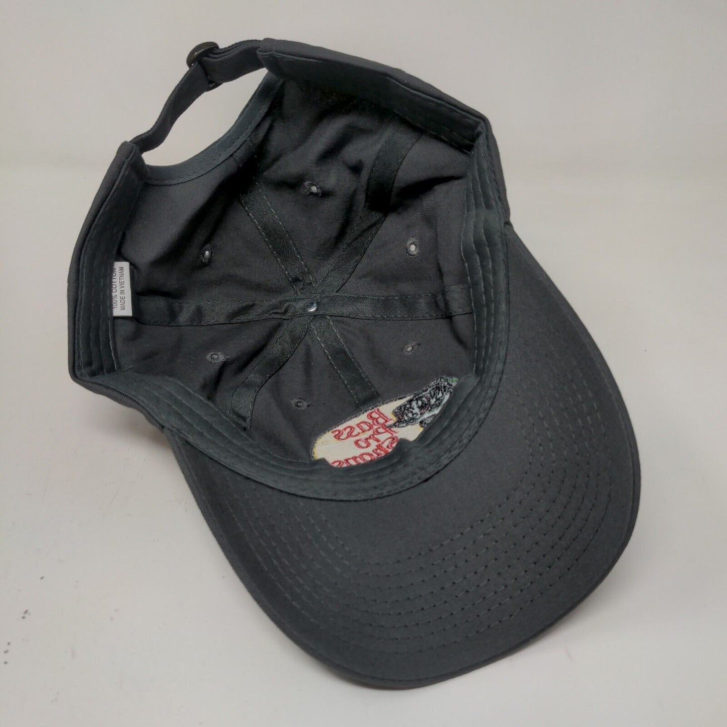 Bass Pro Shops Club Men's Slideback Hat Gray Adjustable Embroidered Logo Cotton