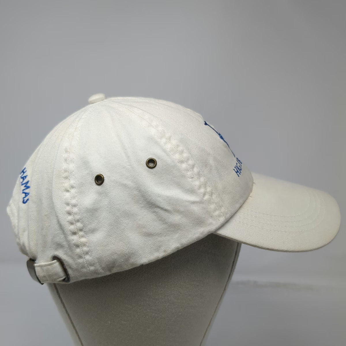 Anvil Baseball Cap White One Size Highbourne Cay Exuma Bahamas Strapback Hat