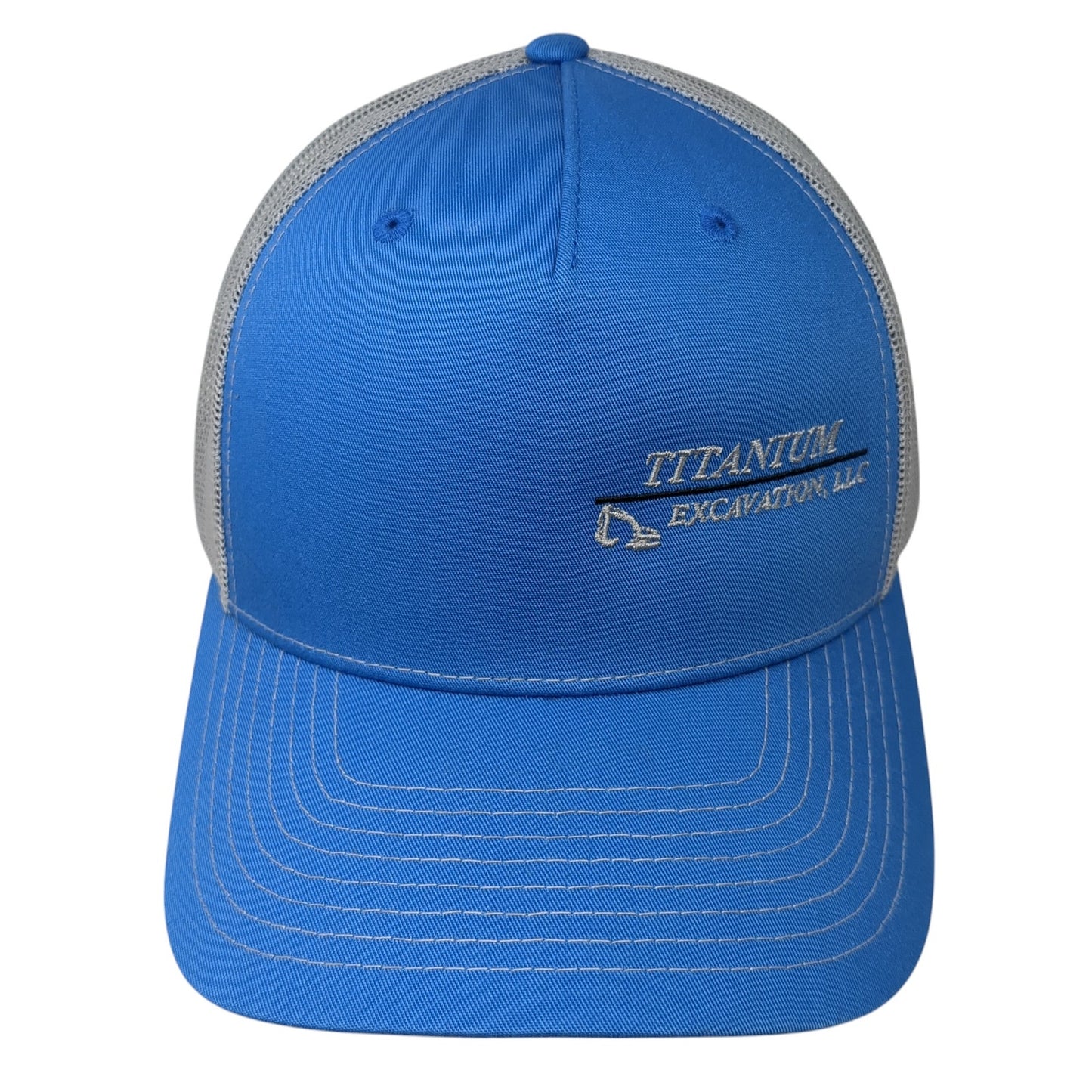 Titanium Excavation LLC Snapback Trucker Hat Blue One Size Mesh Back