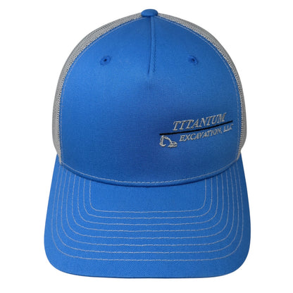 Titanium Excavation LLC Snapback Trucker Hat Blue One Size Mesh Back