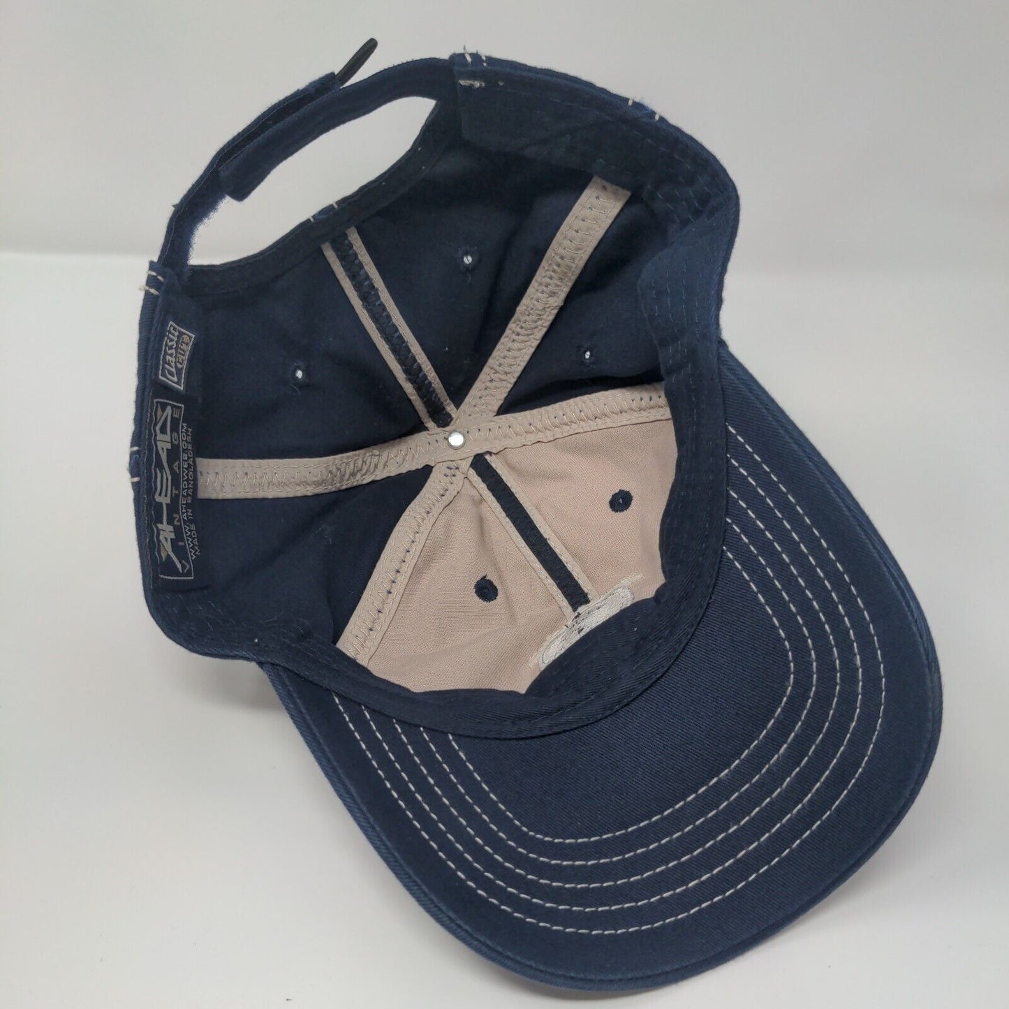 Pebble Beach Golf Link Strapback Hat Blue OS Classics Cut Embroidered Ahead