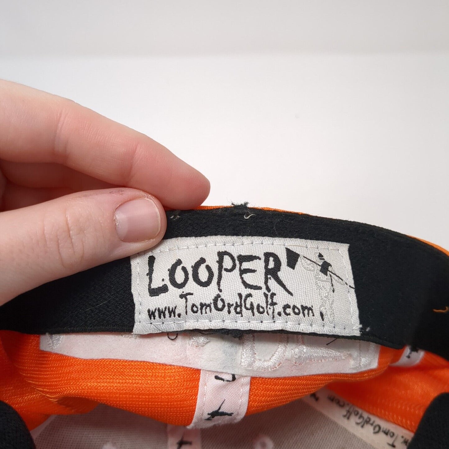 Looper Tomord Golf Fitted Hat Orange S/M Embroidered 6 Panel Polyester