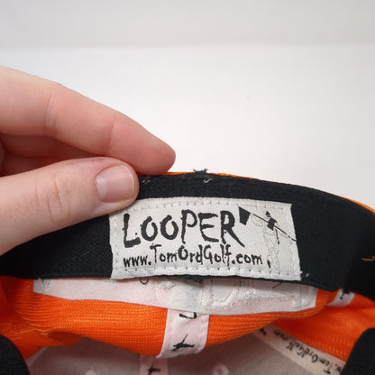 Looper Tomord Golf Fitted Hat Orange S/M Embroidered 6 Panel Polyester