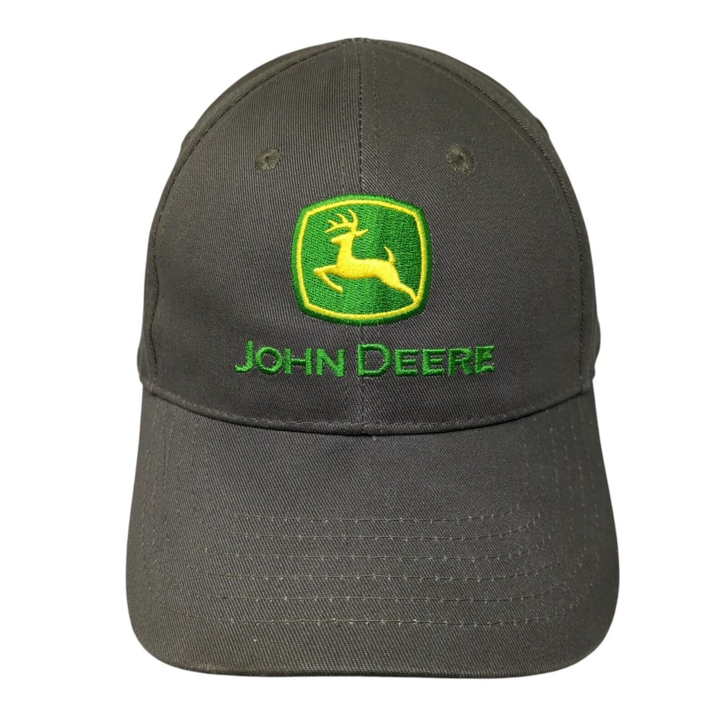 John Deere Snapback Hat Gray One Size Adjustable Embroidered 6 Panel