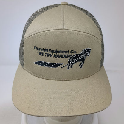 Richardson Trucker Hat Beige Green One Size 7 Panel Churchill Equipment Horse